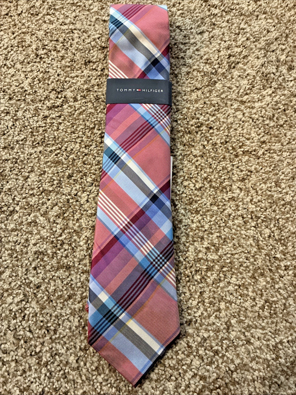 NWT Tommy Hilfiger Men’s Silk Plaid Tie MSRP $69.50